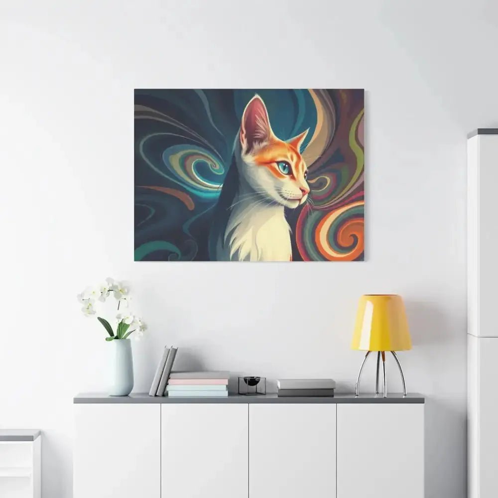 Vibrant Cat Canvas Art - Eye - catching Home Décor for Cat Lovers - FloofChonk