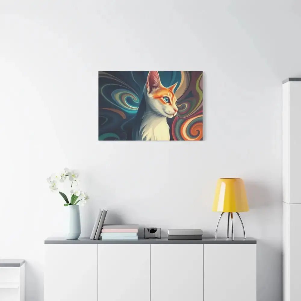 Vibrant Cat Canvas Art - Eye - catching Home Décor for Cat Lovers - FloofChonk