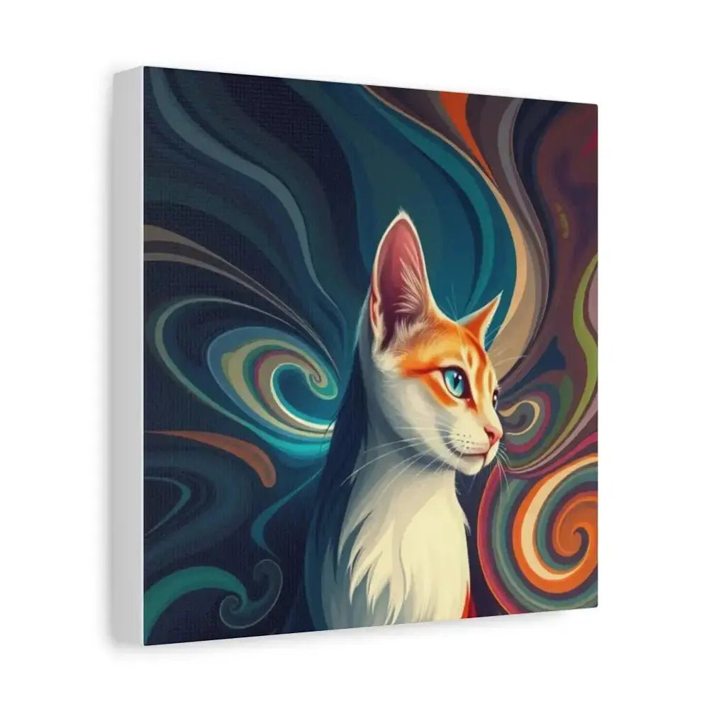 Vibrant Cat Canvas Art - Eye - catching Home Décor for Cat Lovers - FloofChonk