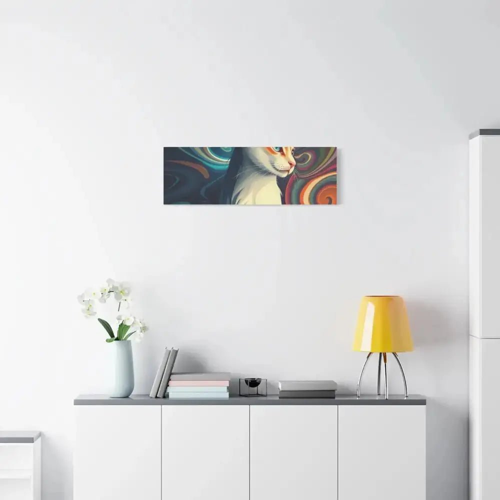Vibrant Cat Canvas Art - Eye - catching Home Décor for Cat Lovers - FloofChonk
