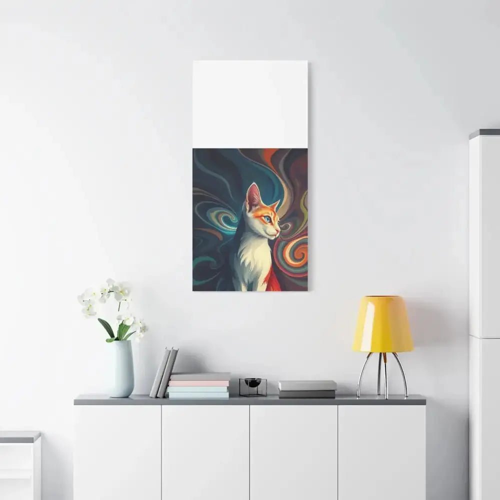 Vibrant Cat Canvas Art - Eye - catching Home Décor for Cat Lovers - FloofChonk