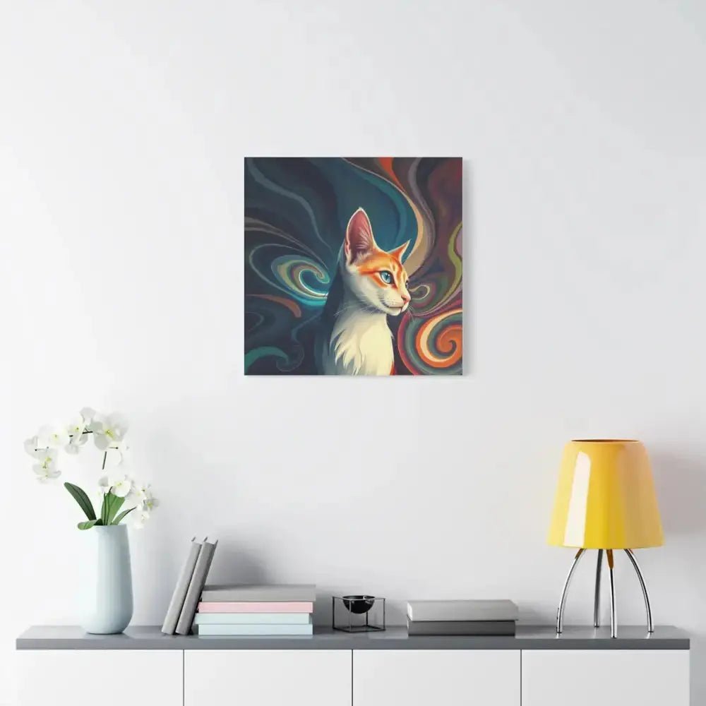 Vibrant Cat Canvas Art - Eye - catching Home Décor for Cat Lovers - FloofChonk