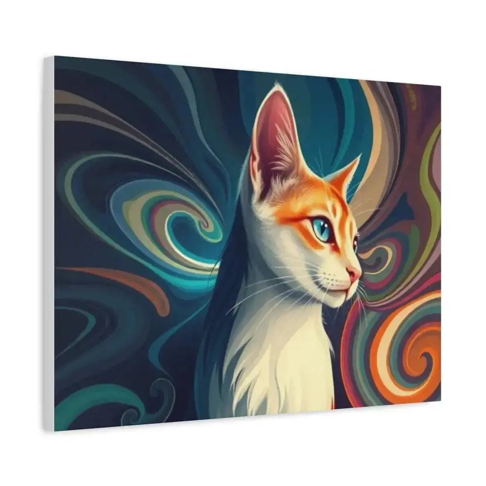 Vibrant Cat Canvas Art - Eye - catching Home Décor for Cat Lovers - FloofChonk