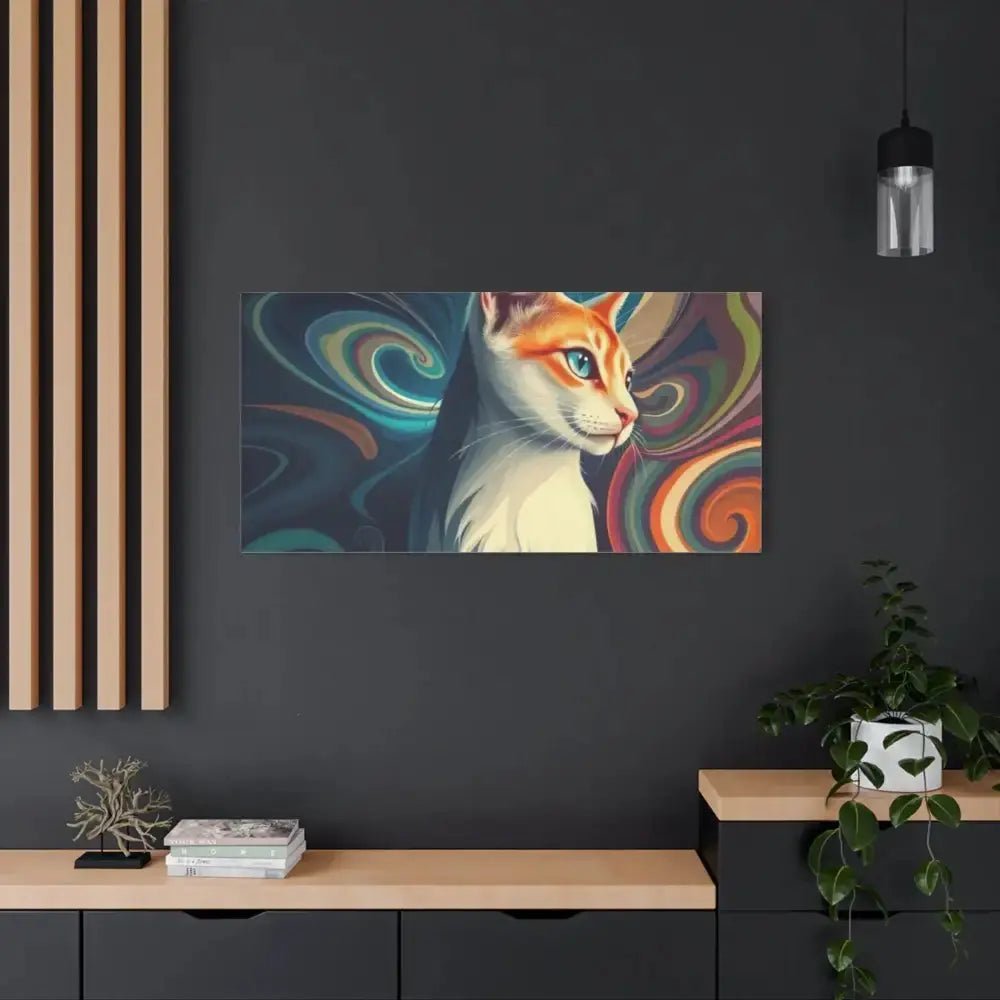 Vibrant Cat Canvas Art - Eye - catching Home Décor for Cat Lovers - FloofChonk