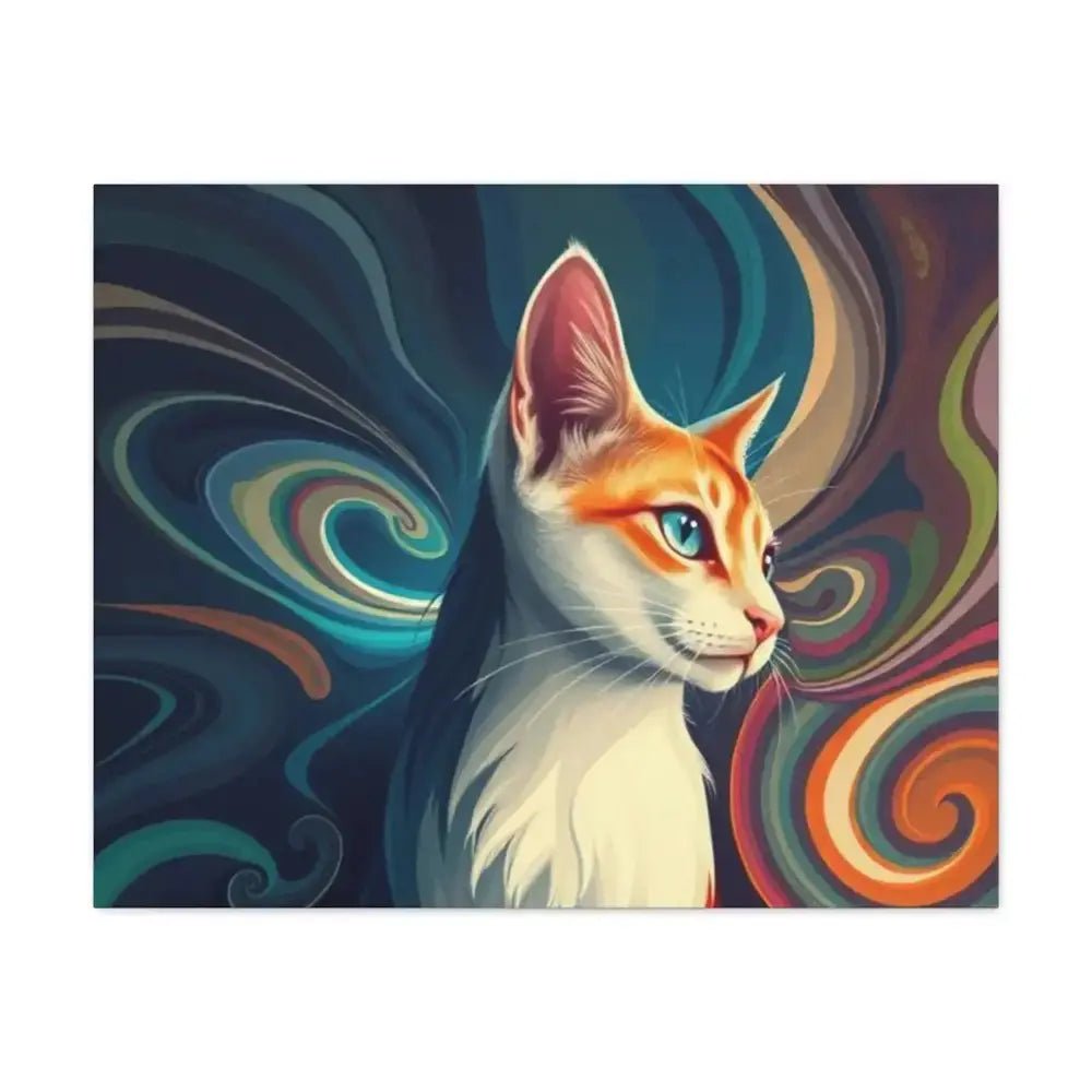 Vibrant Cat Canvas Art - Eye - catching Home Décor for Cat Lovers - FloofChonk