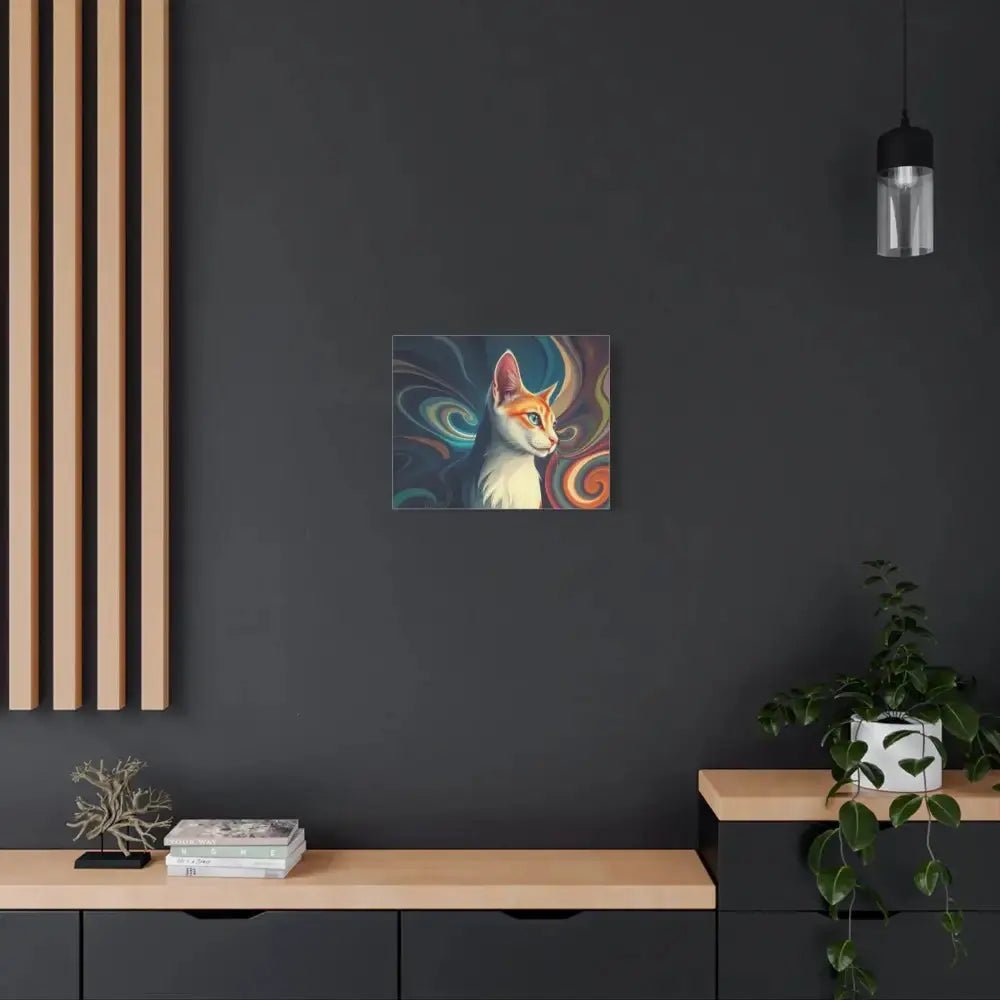 Vibrant Cat Canvas Art - Eye - catching Home Décor for Cat Lovers - FloofChonk