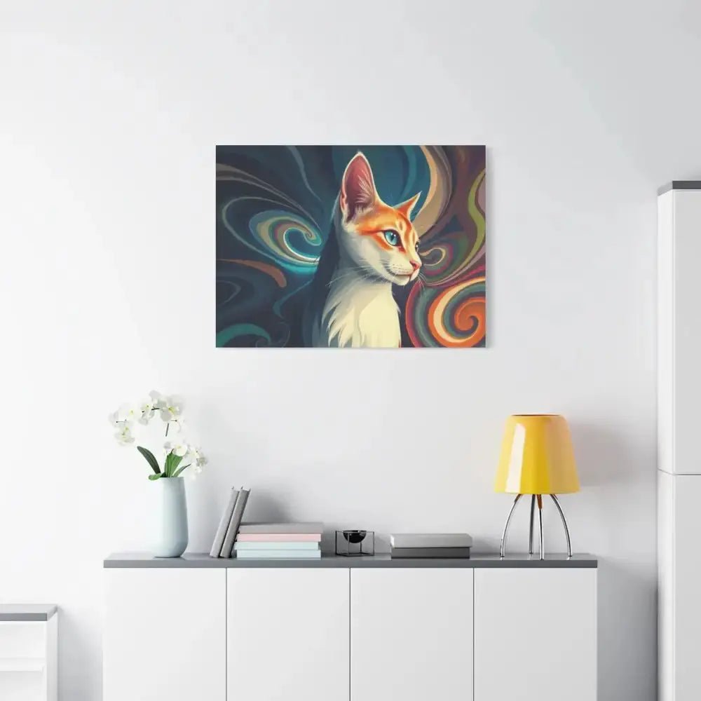 Vibrant Cat Canvas Art - Eye - catching Home Décor for Cat Lovers - FloofChonk