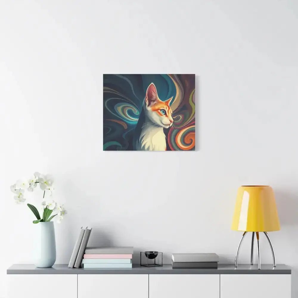 Vibrant Cat Canvas Art - Eye - catching Home Décor for Cat Lovers - FloofChonk