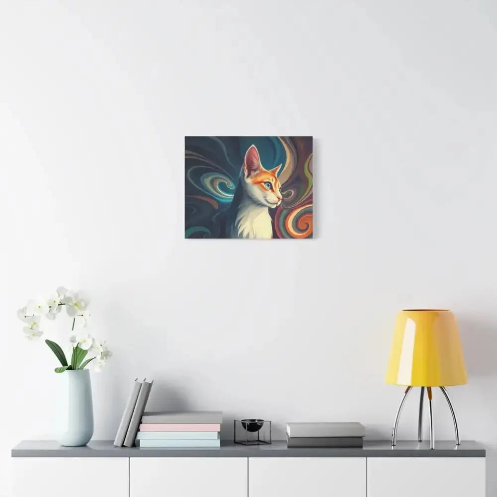 Vibrant Cat Canvas Art - Eye - catching Home Décor for Cat Lovers - FloofChonk