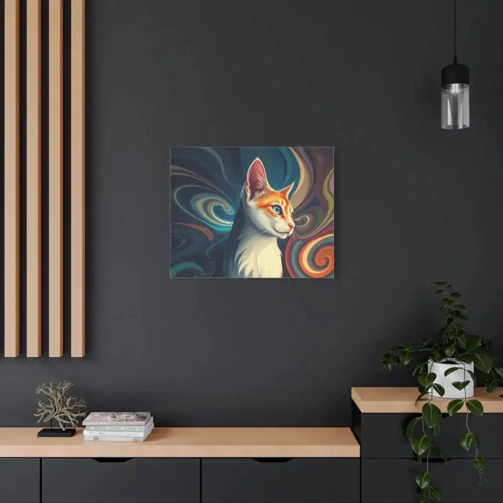Vibrant Cat Canvas Art - Eye - catching Home Décor for Cat Lovers - FloofChonk