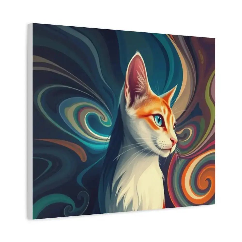 Vibrant Cat Canvas Art - Eye - catching Home Décor for Cat Lovers - FloofChonk