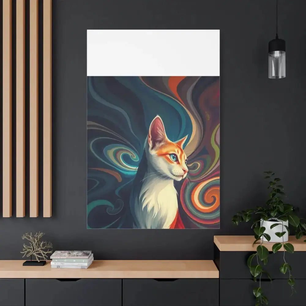 Vibrant Cat Canvas Art - Eye - catching Home Décor for Cat Lovers - FloofChonk