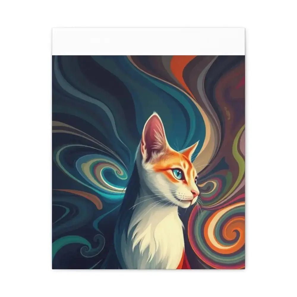 Vibrant Cat Canvas Art - Eye - catching Home Décor for Cat Lovers - FloofChonk