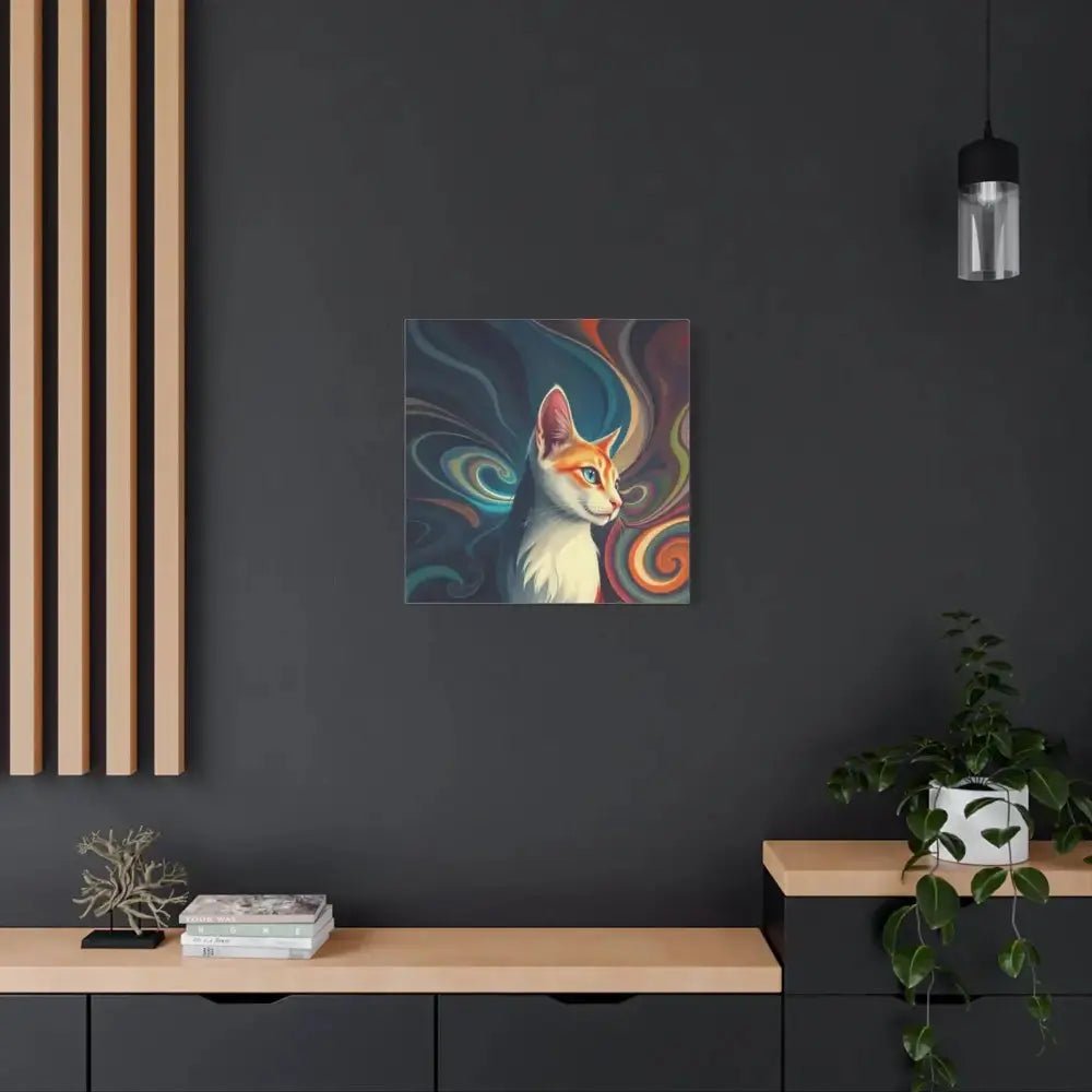 Vibrant Cat Canvas Art - Eye - catching Home Décor for Cat Lovers - FloofChonk