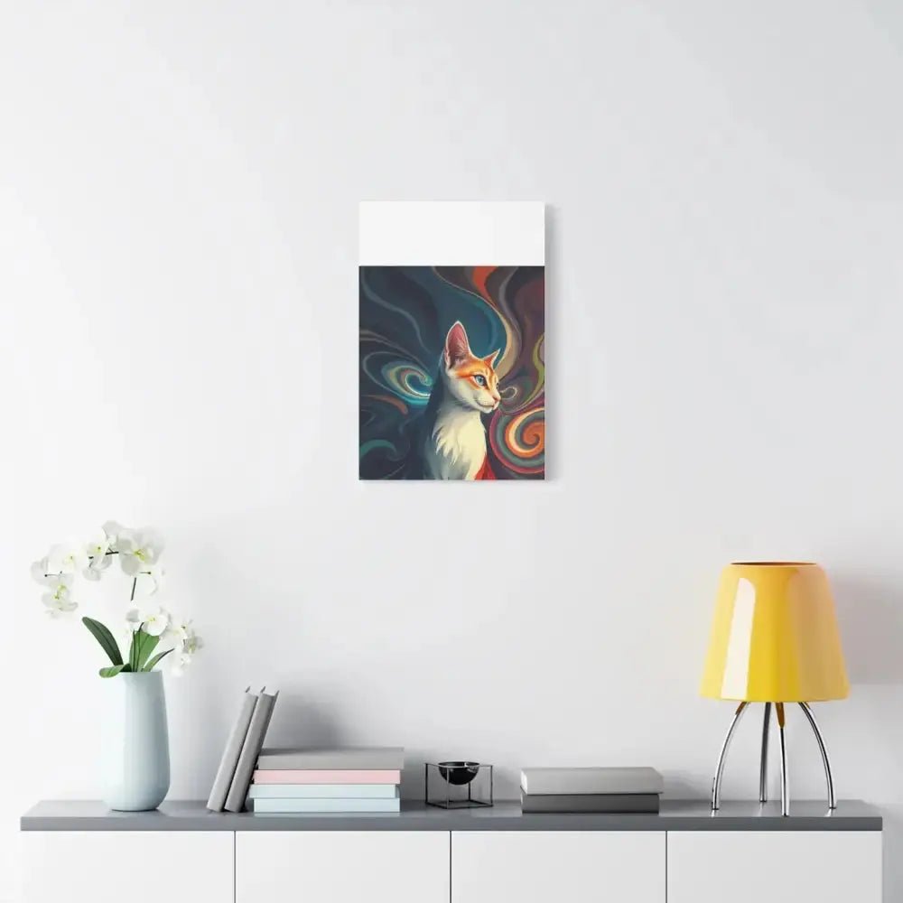 Vibrant Cat Canvas Art - Eye - catching Home Décor for Cat Lovers - FloofChonk