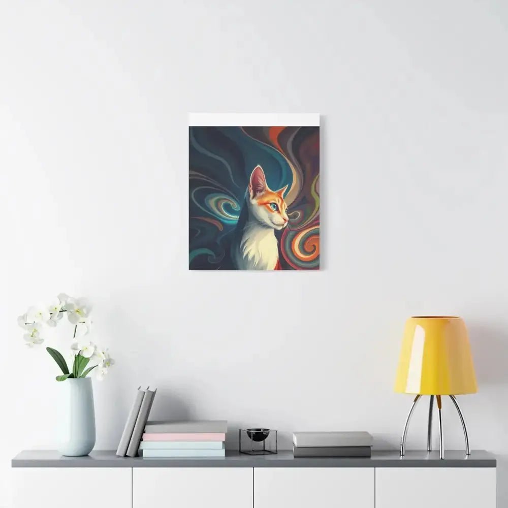 Vibrant Cat Canvas Art - Eye - catching Home Décor for Cat Lovers - FloofChonk