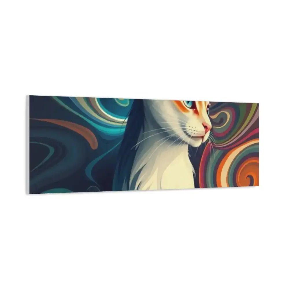 Vibrant Cat Canvas Art - Eye - catching Home Décor for Cat Lovers - FloofChonk