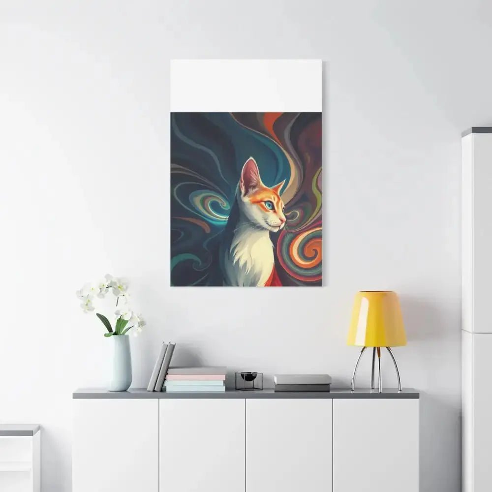 Vibrant Cat Canvas Art - Eye - catching Home Décor for Cat Lovers - FloofChonk
