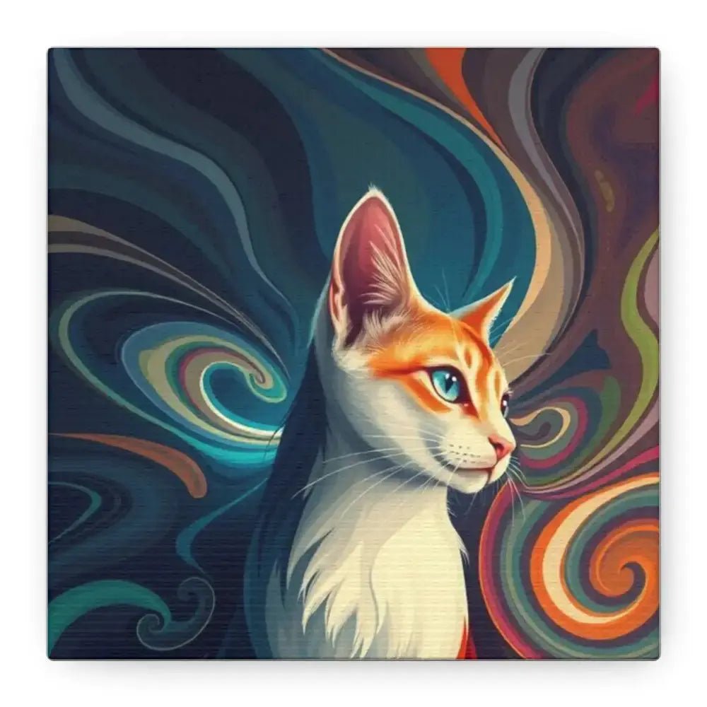 Vibrant Cat Canvas Art - Eye - catching Home Décor for Cat Lovers - FloofChonk