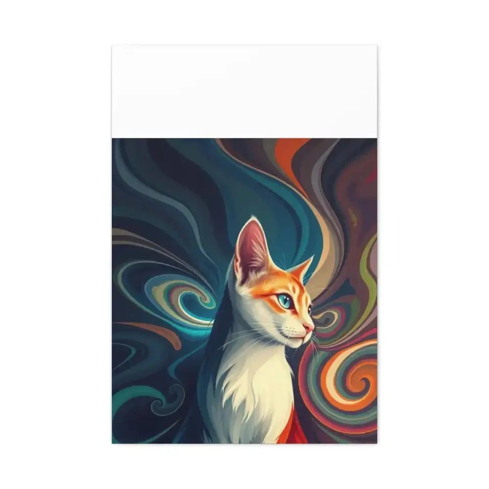 Vibrant Cat Canvas Art - Eye - catching Home Décor for Cat Lovers - FloofChonk
