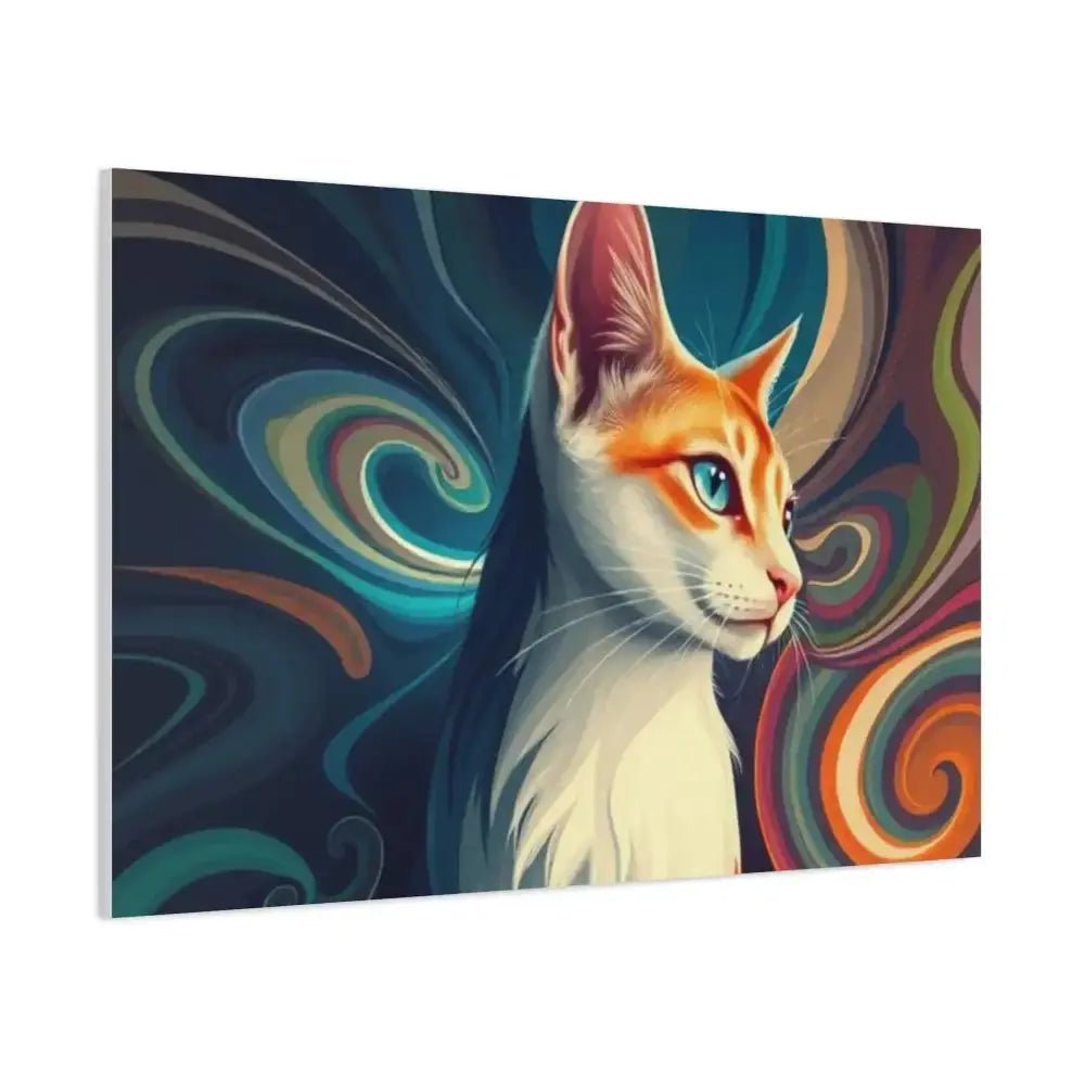 Vibrant Cat Canvas Art - Eye - catching Home Décor for Cat Lovers - FloofChonk