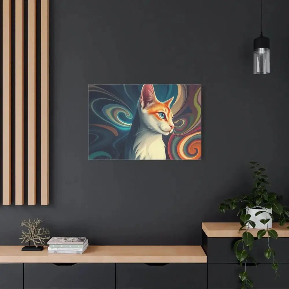 Vibrant Cat Canvas Art - Eye - catching Home Décor for Cat Lovers - FloofChonk