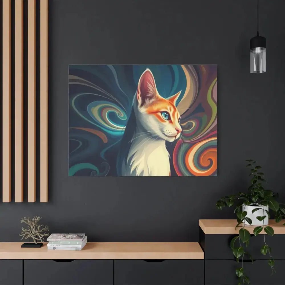 Vibrant Cat Canvas Art - Eye - catching Home Décor for Cat Lovers - FloofChonk