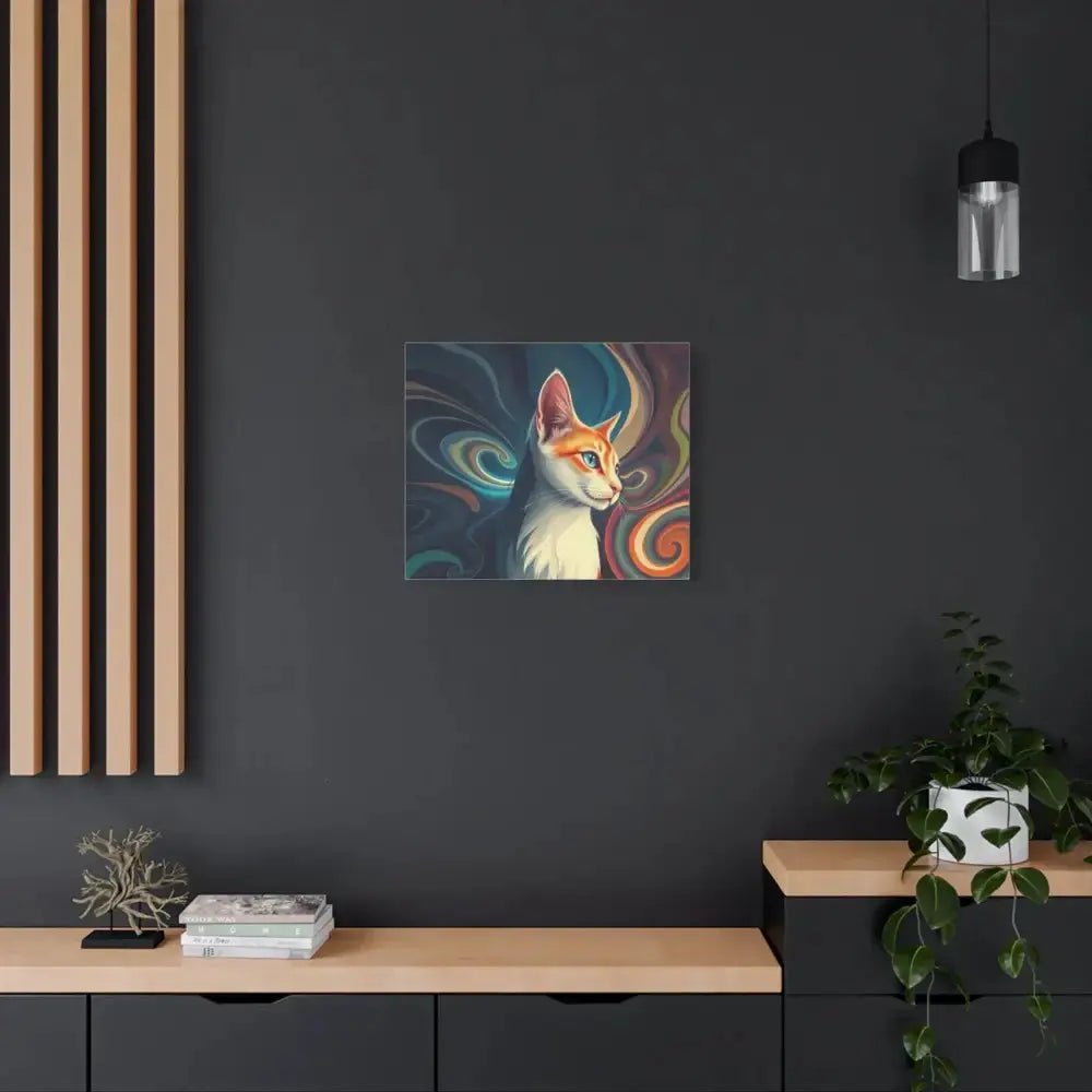 Vibrant Cat Canvas Art - Eye - catching Home Décor for Cat Lovers - FloofChonk