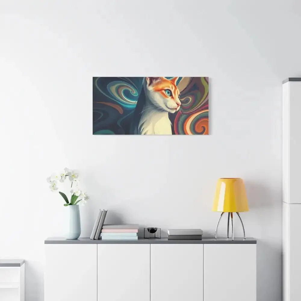 Vibrant Cat Canvas Art - Eye - catching Home Décor for Cat Lovers - FloofChonk