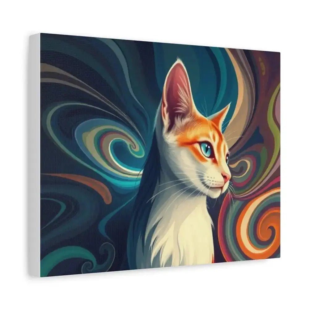 Vibrant Cat Canvas Art - Eye - catching Home Décor for Cat Lovers - FloofChonk