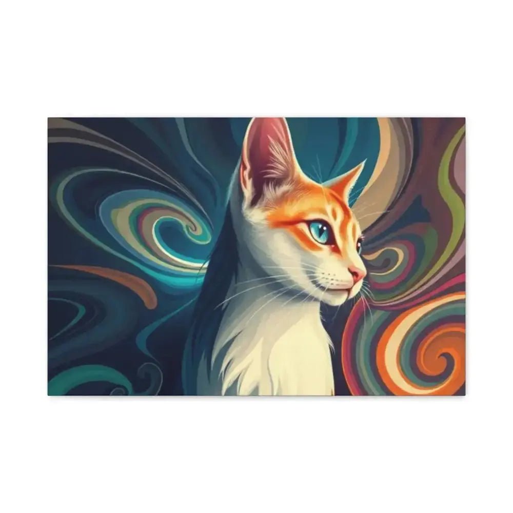 Vibrant Cat Canvas Art - Eye - catching Home Décor for Cat Lovers - FloofChonk