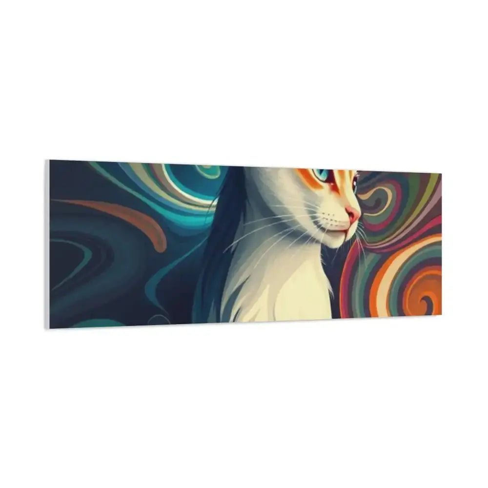 Vibrant Cat Canvas Art - Eye - catching Home Décor for Cat Lovers - FloofChonk