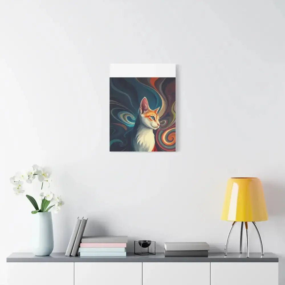 Vibrant Cat Canvas Art - Eye - catching Home Décor for Cat Lovers - FloofChonk