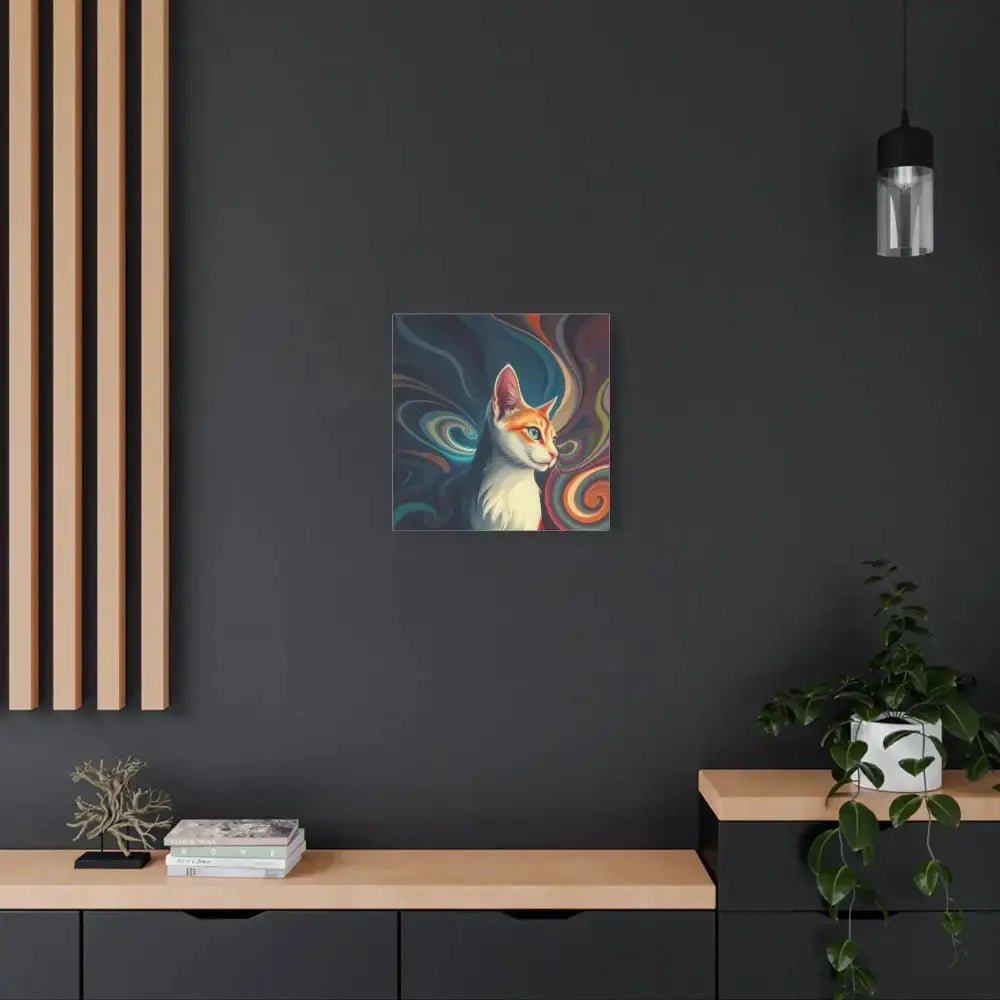 Vibrant Cat Canvas Art - Eye - catching Home Décor for Cat Lovers - FloofChonk