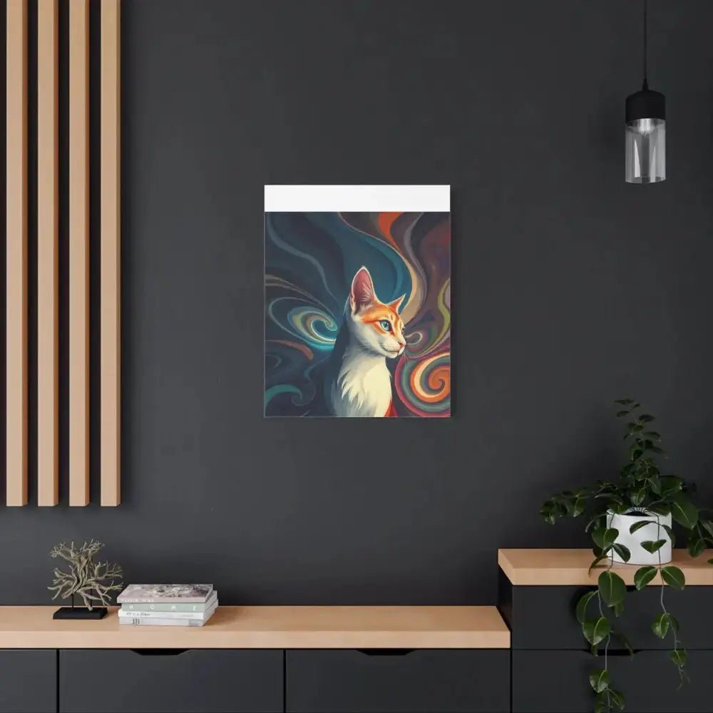 Vibrant Cat Canvas Art - Eye - catching Home Décor for Cat Lovers - FloofChonk