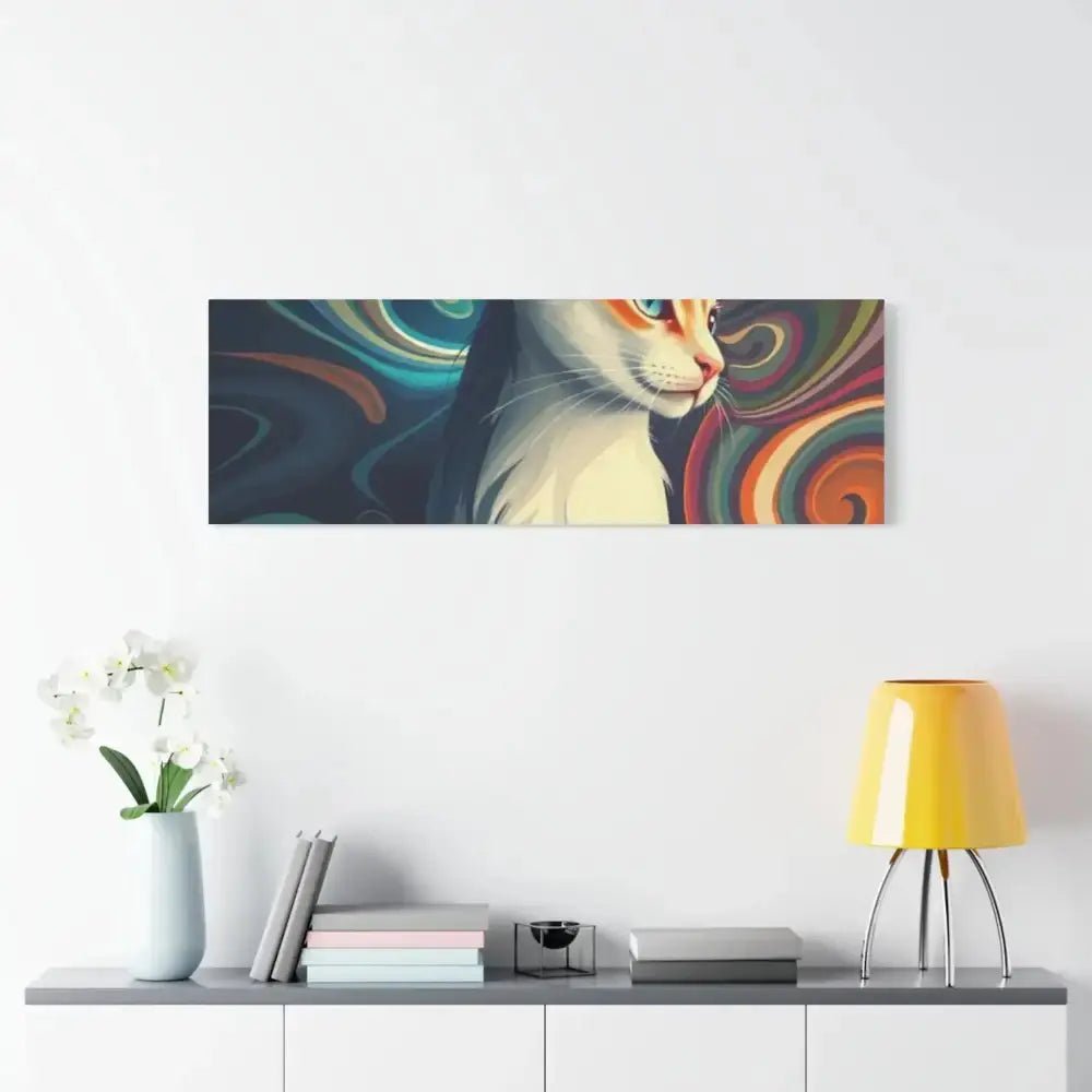 Vibrant Cat Canvas Art - Eye - catching Home Décor for Cat Lovers - FloofChonk
