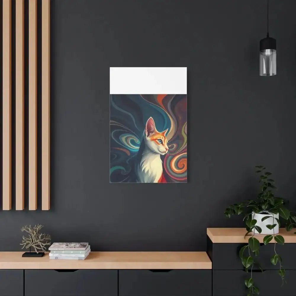 Vibrant Cat Canvas Art - Eye - catching Home Décor for Cat Lovers - FloofChonk