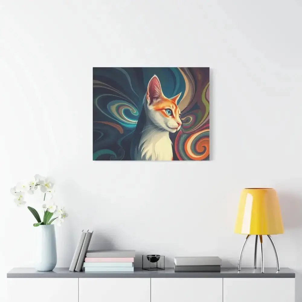 Vibrant Cat Canvas Art - Eye - catching Home Décor for Cat Lovers - FloofChonk