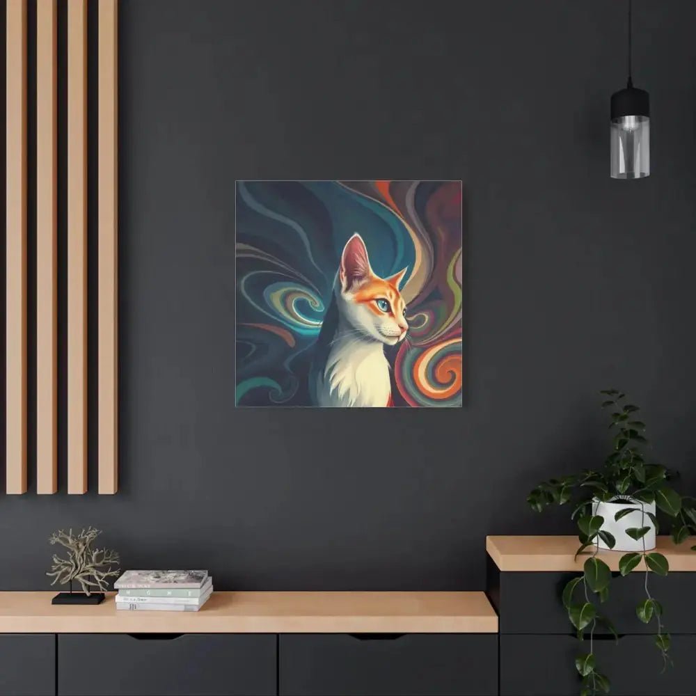 Vibrant Cat Canvas Art - Eye - catching Home Décor for Cat Lovers - FloofChonk