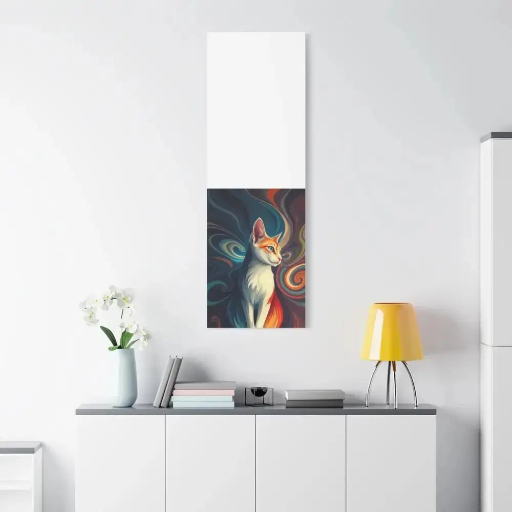 Vibrant Cat Canvas Art - Eye - catching Home Décor for Cat Lovers - FloofChonk