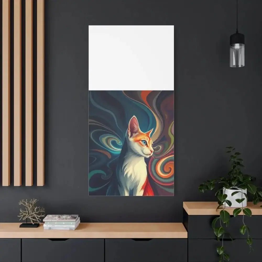 Vibrant Cat Canvas Art - Eye - catching Home Décor for Cat Lovers - FloofChonk