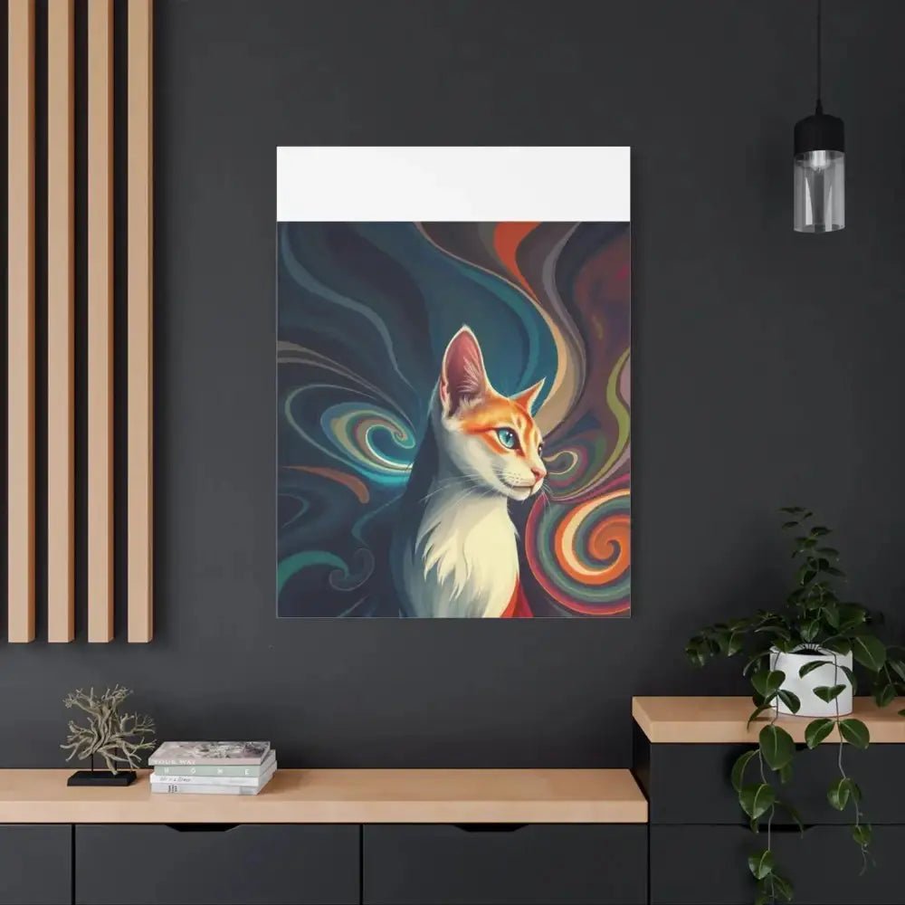 Vibrant Cat Canvas Art - Eye - catching Home Décor for Cat Lovers - FloofChonk