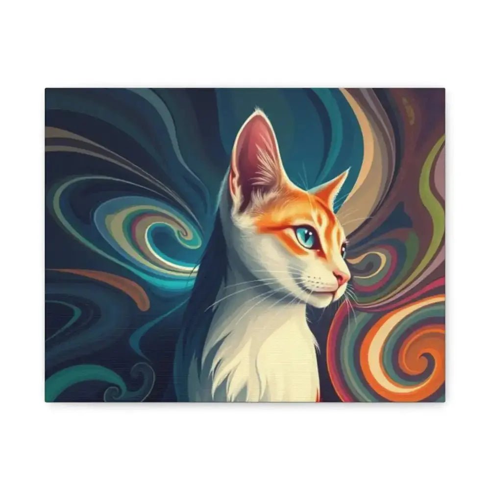 Vibrant Cat Canvas Art - Eye - catching Home Décor for Cat Lovers - FloofChonk