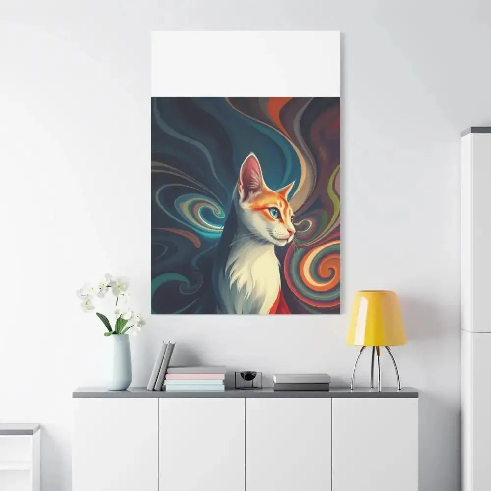 Vibrant Cat Canvas Art - Eye - catching Home Décor for Cat Lovers - FloofChonk