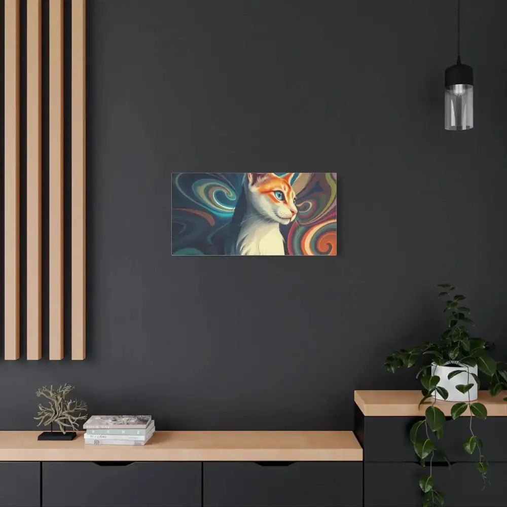 Vibrant Cat Canvas Art - Eye - catching Home Décor for Cat Lovers - FloofChonk