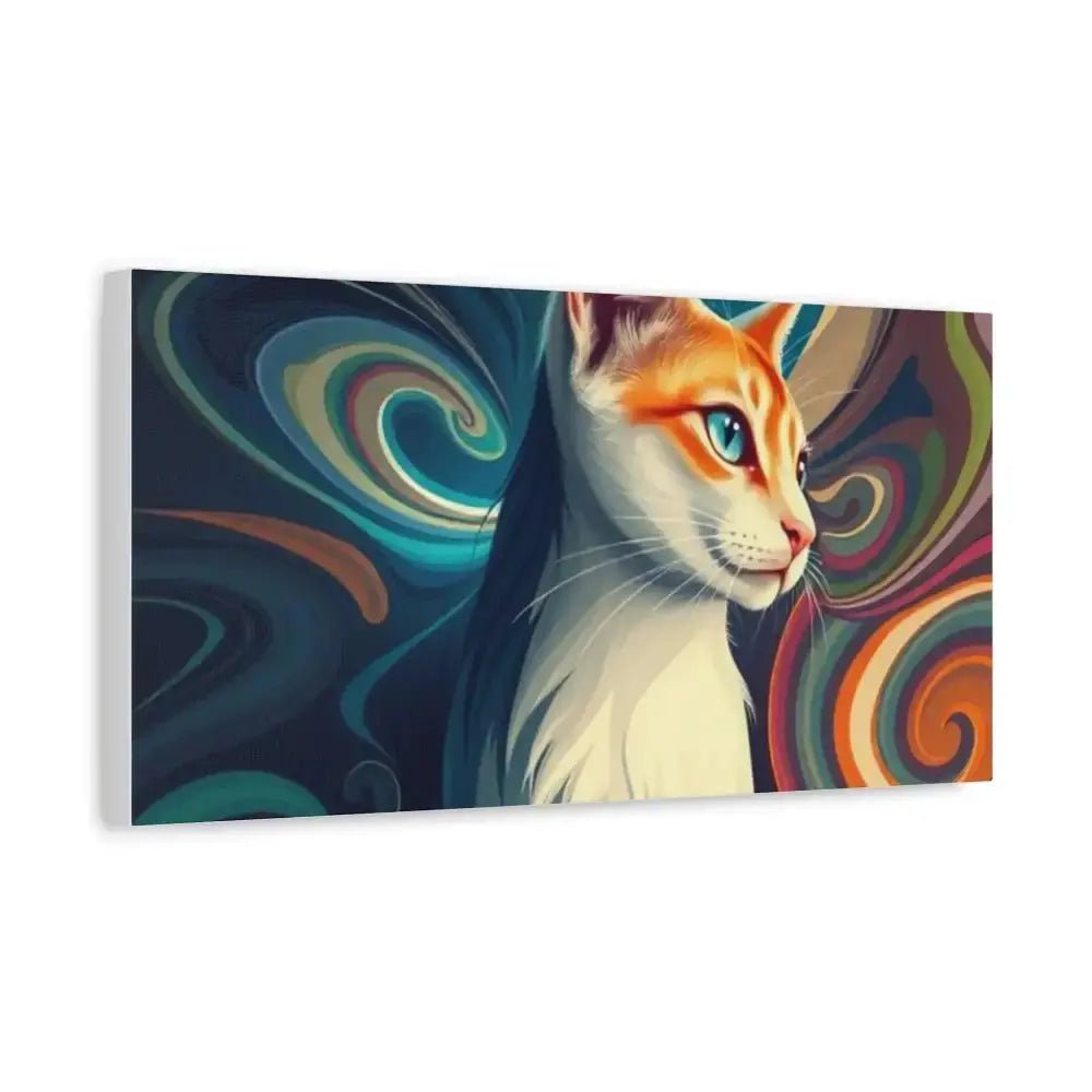 Vibrant Cat Canvas Art - Eye - catching Home Décor for Cat Lovers - FloofChonk