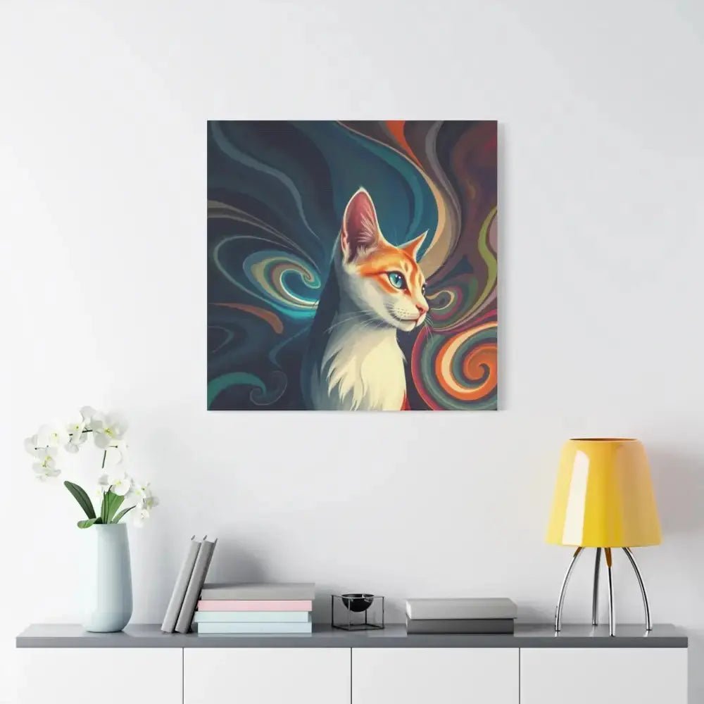 Vibrant Cat Canvas Art - Eye - catching Home Décor for Cat Lovers - FloofChonk
