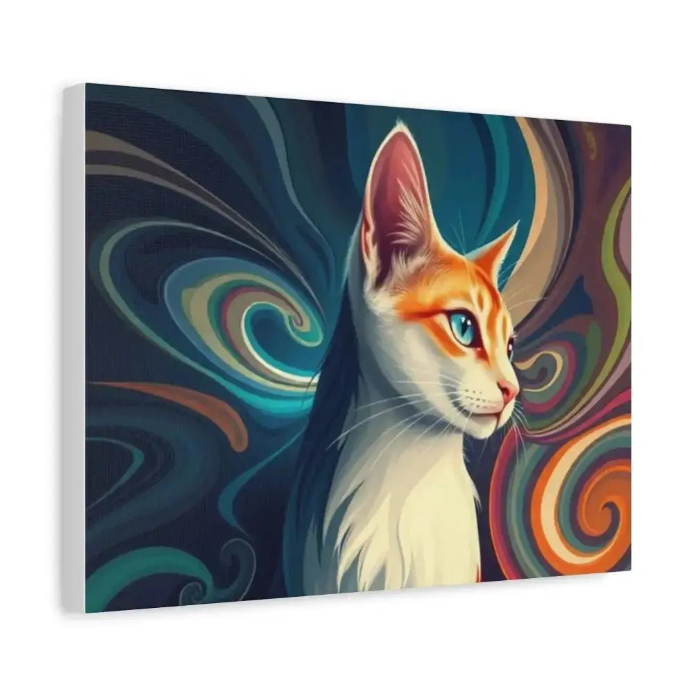 Vibrant Cat Canvas Art - Eye - catching Home Décor for Cat Lovers - FloofChonk