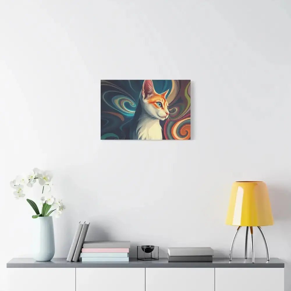 Vibrant Cat Canvas Art - Eye - catching Home Décor for Cat Lovers - FloofChonk