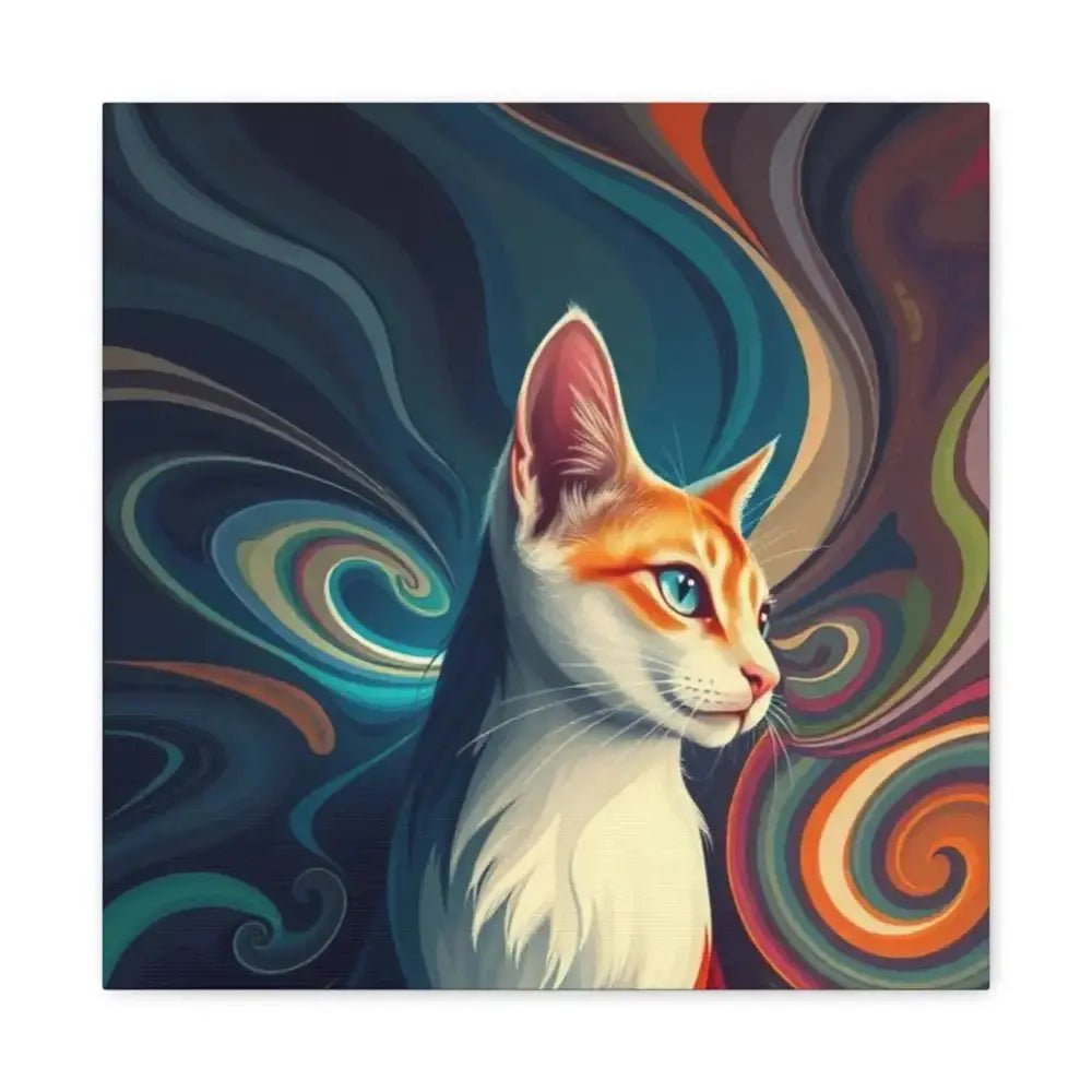Vibrant Cat Canvas Art - Eye - catching Home Décor for Cat Lovers - FloofChonk